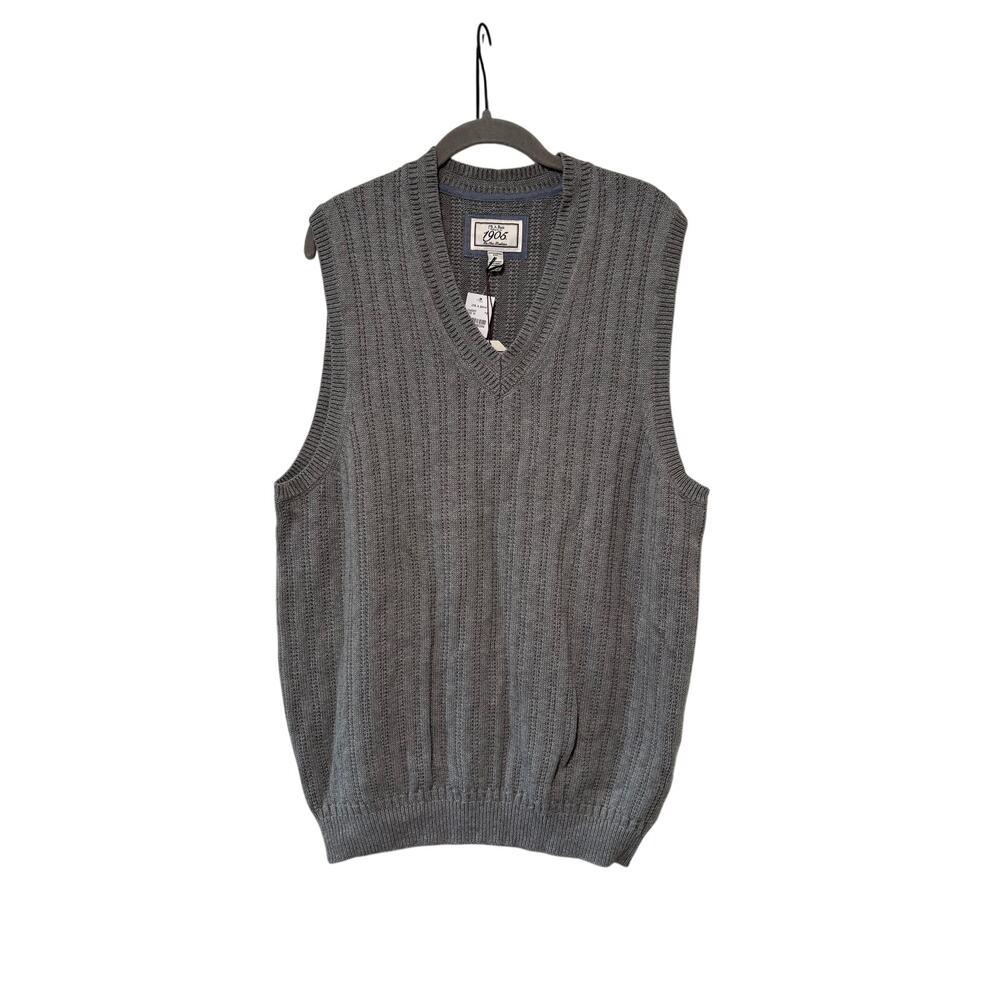 Jos. A. Bank 1905 Gray Knit V-Neck Sweater Vest M - Picture 2 of 7